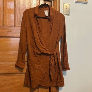 L Space Shirt dress wrap tie size M
